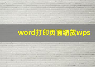 word打印页面缩放wps