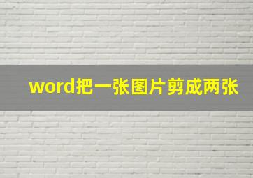 word把一张图片剪成两张