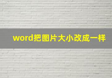 word把图片大小改成一样