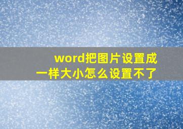 word把图片设置成一样大小怎么设置不了