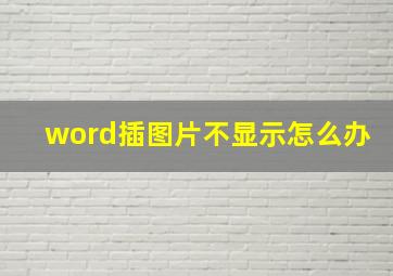 word插图片不显示怎么办