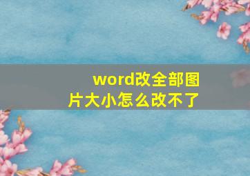 word改全部图片大小怎么改不了