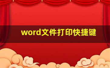 word文件打印快捷键