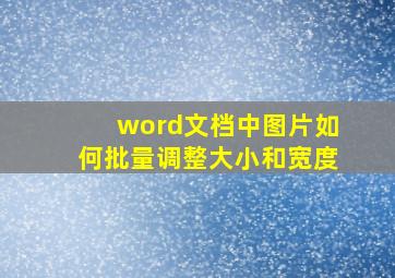 word文档中图片如何批量调整大小和宽度