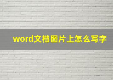 word文档图片上怎么写字