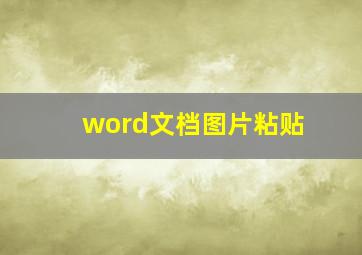 word文档图片粘贴