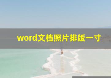 word文档照片排版一寸