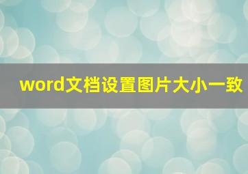 word文档设置图片大小一致