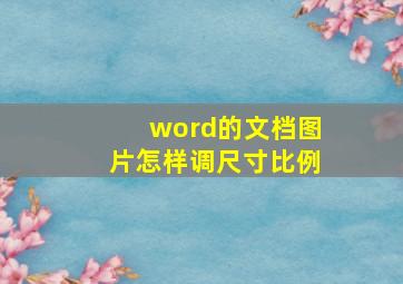 word的文档图片怎样调尺寸比例