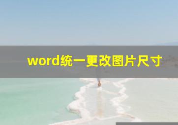 word统一更改图片尺寸