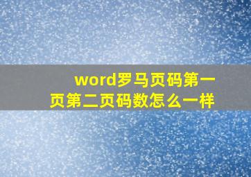 word罗马页码第一页第二页码数怎么一样