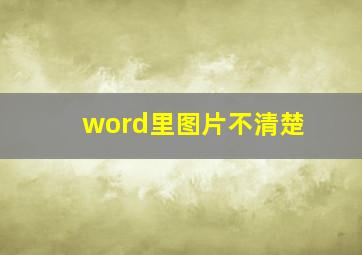 word里图片不清楚