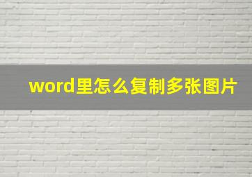 word里怎么复制多张图片