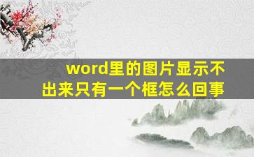 word里的图片显示不出来只有一个框怎么回事