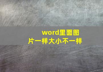 word里面图片一样大小不一样