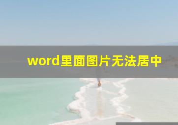 word里面图片无法居中