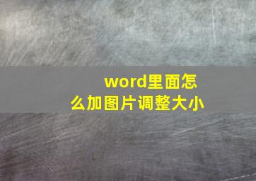 word里面怎么加图片调整大小