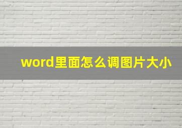 word里面怎么调图片大小