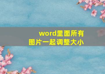 word里面所有图片一起调整大小