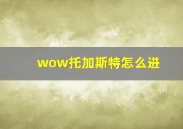 wow托加斯特怎么进