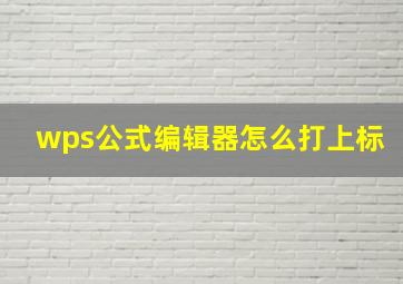 wps公式编辑器怎么打上标