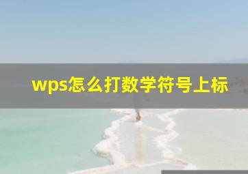 wps怎么打数学符号上标