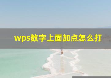 wps数字上面加点怎么打