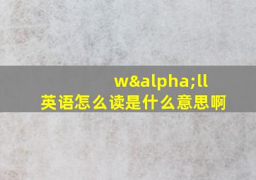 wαll英语怎么读是什么意思啊