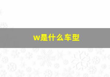 w是什么车型