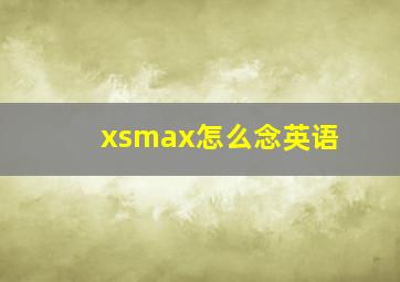 xsmax怎么念英语