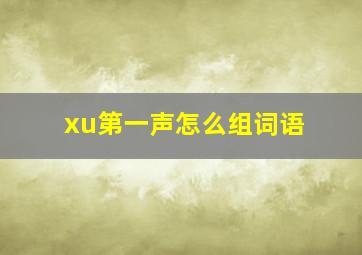 xu第一声怎么组词语