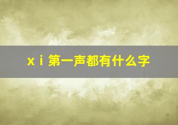 xⅰ第一声都有什么字