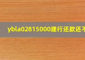 ybla02815000建行还款还不完