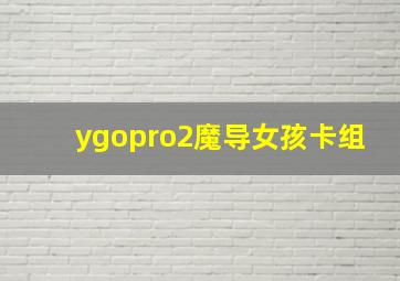 ygopro2魔导女孩卡组