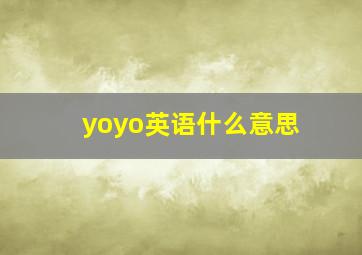 yoyo英语什么意思