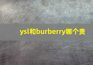 ysl和burberry哪个贵