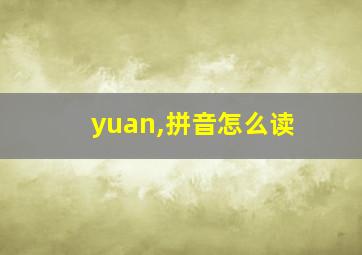 yuan,拼音怎么读