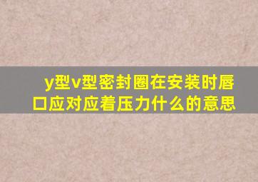 y型v型密封圈在安装时唇口应对应着压力什么的意思