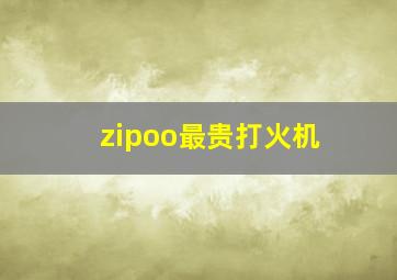 zipoo最贵打火机