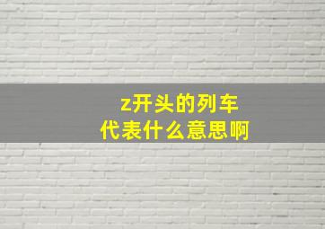 z开头的列车代表什么意思啊