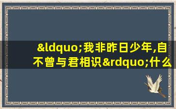 “我非昨日少年,自不曾与君相识”什么意思