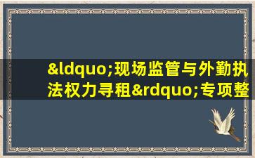 “现场监管与外勤执法权力寻租”专项整治工作心得体会