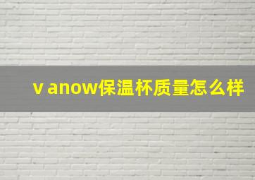 ⅴanow保温杯质量怎么样