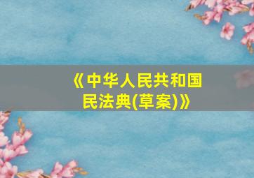 《中华人民共和国民法典(草案)》