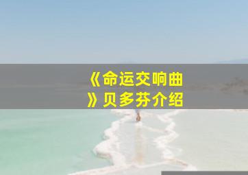 《命运交响曲》贝多芬介绍