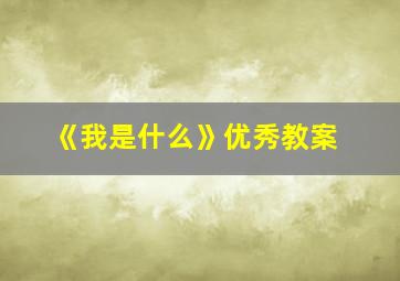 《我是什么》优秀教案