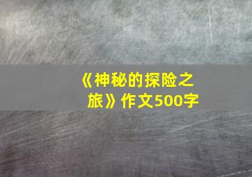 《神秘的探险之旅》作文500字