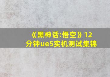 《黑神话:悟空》12分钟ue5实机测试集锦