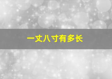 一丈八寸有多长