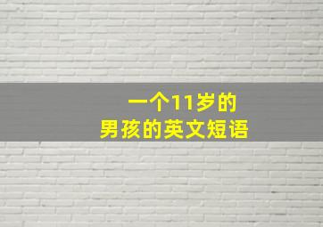 一个11岁的男孩的英文短语